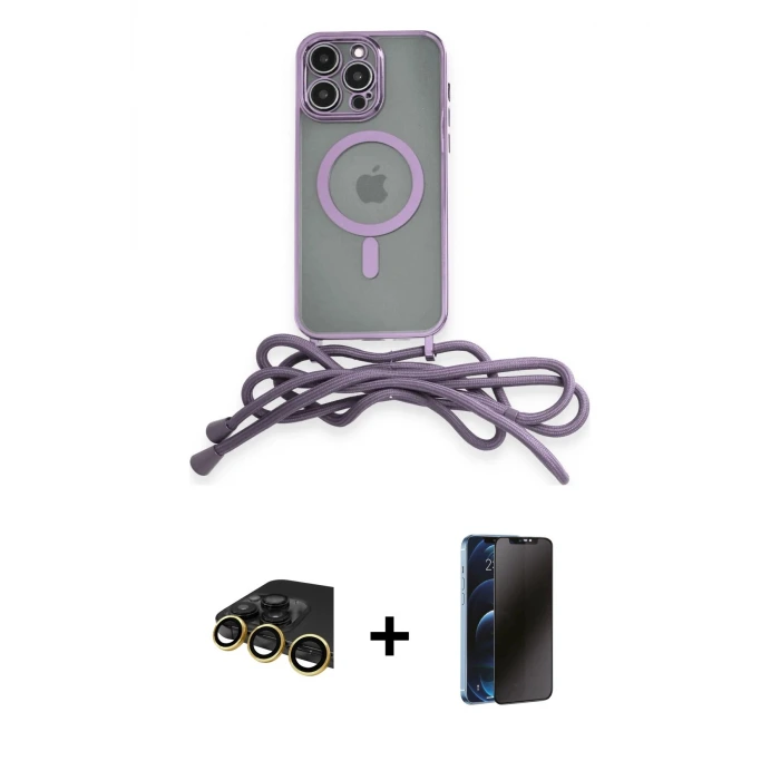 ieg™ iPhone 13 Pro Max Kılıf Eksen Özel Seri - Siyah 3D Antistatik Hayalet Cam Ekran Koruyucu + Raze Metal Kamera Lens - GD