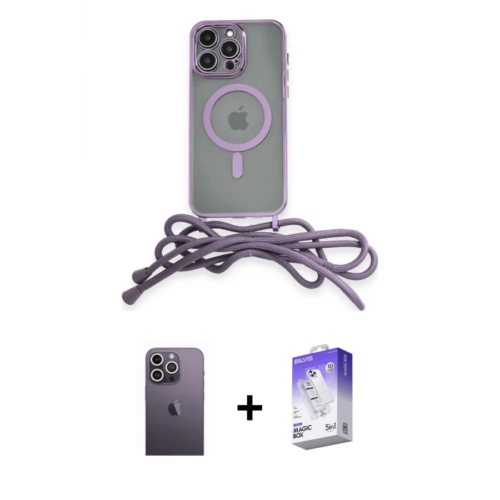 ieg™ iPhone 13 Pro Max Kılıf Eksen Özel Seri - Siyah Bilvis 5in1 3D Magic Cam Ekran Koruyucu + Neon Fosforlu Kamera Lens - BZ