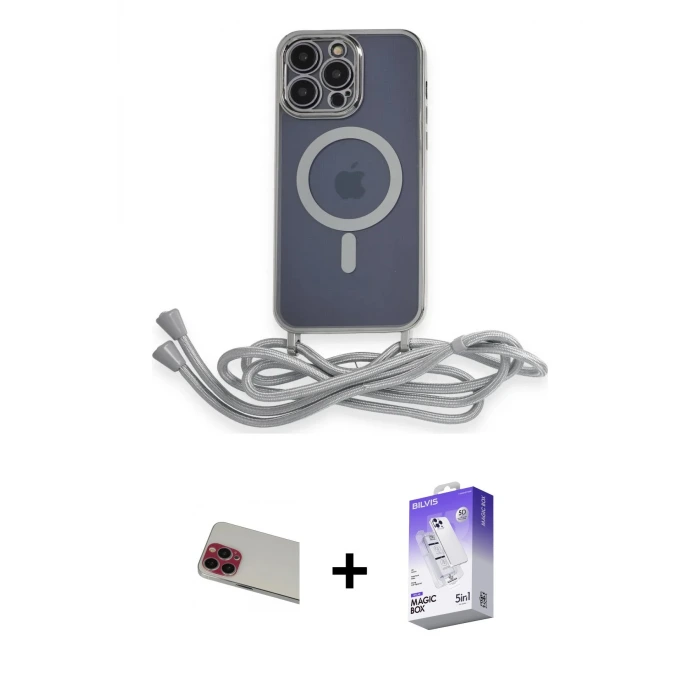 ieg™ iPhone 13 Pro Max Kılıf Eksen Özel Seri - Siyah Bilvis 5in1 3D Magic Cam Ekran Koruyucu + Rainbow Kamera Lens Koruma Cam - KI