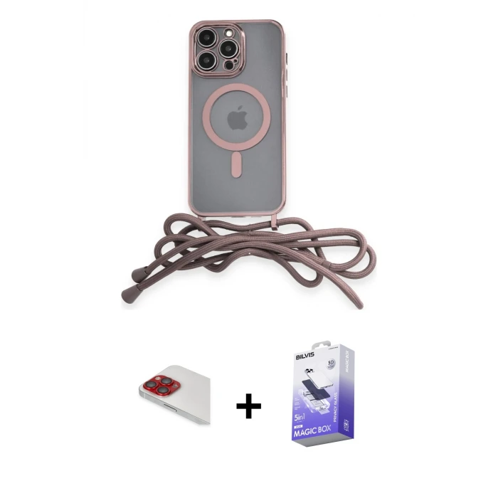 ieg™ iPhone 13 Pro Max Kılıf Eksen Özel Seri - Siyah Bilvis 5in1 5D Magic Hayalet Cam Ekran Koruyucu + Pers Alüminyum Kamera Lens - KI