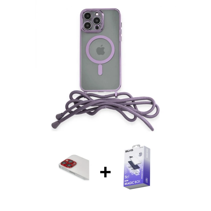 ieg™ iPhone 13 Pro Max Kılıf Eksen Özel Seri - Siyah Bilvis 5in1 5D Magic Hayalet Cam Ekran Koruyucu + Pers Alüminyum Kamera Lens - KI