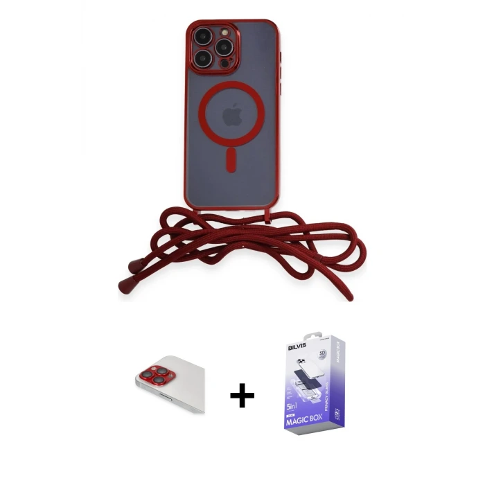 ieg™ iPhone 13 Pro Max Kılıf Eksen Özel Seri - Siyah Bilvis 5in1 5D Magic Hayalet Cam Ekran Koruyucu + Pers Alüminyum Kamera Lens - KI