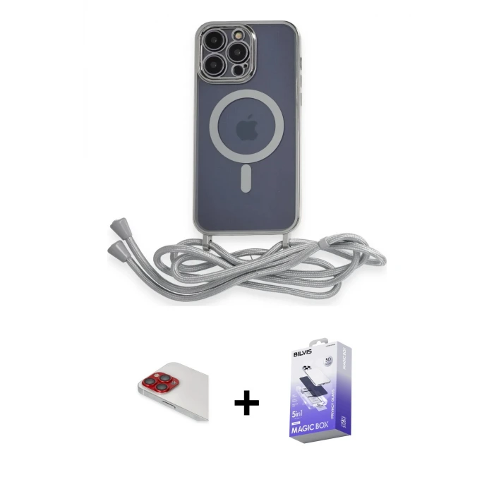 ieg™ iPhone 13 Pro Max Kılıf Eksen Özel Seri - Siyah Bilvis 5in1 5D Magic Hayalet Cam Ekran Koruyucu + Pers Alüminyum Kamera Lens - KI