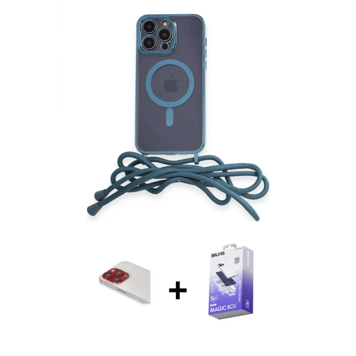 ieg™ iPhone 13 Pro Max Kılıf Eksen Özel Seri - Siyah Bilvis 5in1 5D Magic Hayalet Cam Ekran Koruyucu + Pers Alüminyum Kamera Lens - KI