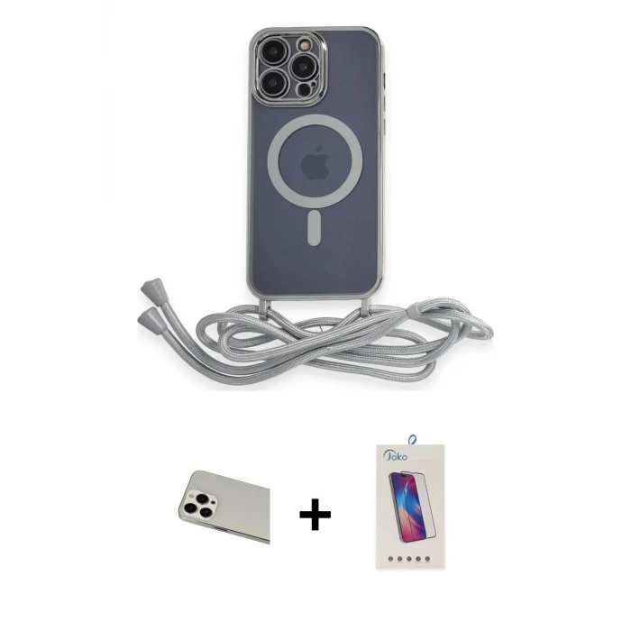 ieg™ iPhone 13 Pro Max Kılıf Eksen Özel Seri - Siyah Joko 5D Cam + Rainbow Kamera Lens Koruma Cam - BZ