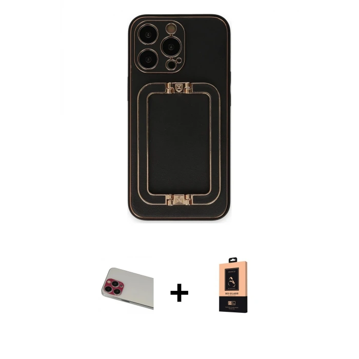 ieg™ iPhone 13 Pro Max Kılıf Kozmos Minimal Prime - Şeffaf Maxco Cam Ekran Koruyucu + Rainbow Kamera Lens Koruma Cam - KI