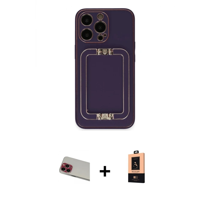 ieg™ iPhone 13 Pro Max Kılıf Kozmos Minimal Prime - Şeffaf Maxco Cam Ekran Koruyucu + Rainbow Kamera Lens Koruma Cam - KI