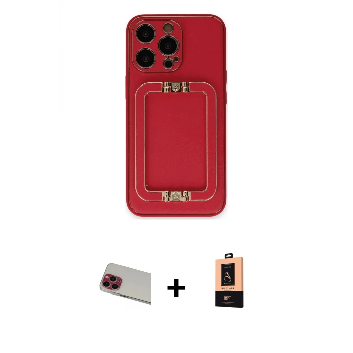 ieg™ iPhone 13 Pro Max Kılıf Kozmos Minimal Prime - Şeffaf Maxco Cam Ekran Koruyucu + Rainbow Kamera Lens Koruma Cam - KI