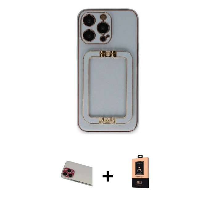 ieg™ iPhone 13 Pro Max Kılıf Kozmos Minimal Prime - Şeffaf Maxco Cam Ekran Koruyucu + Rainbow Kamera Lens Koruma Cam - KI