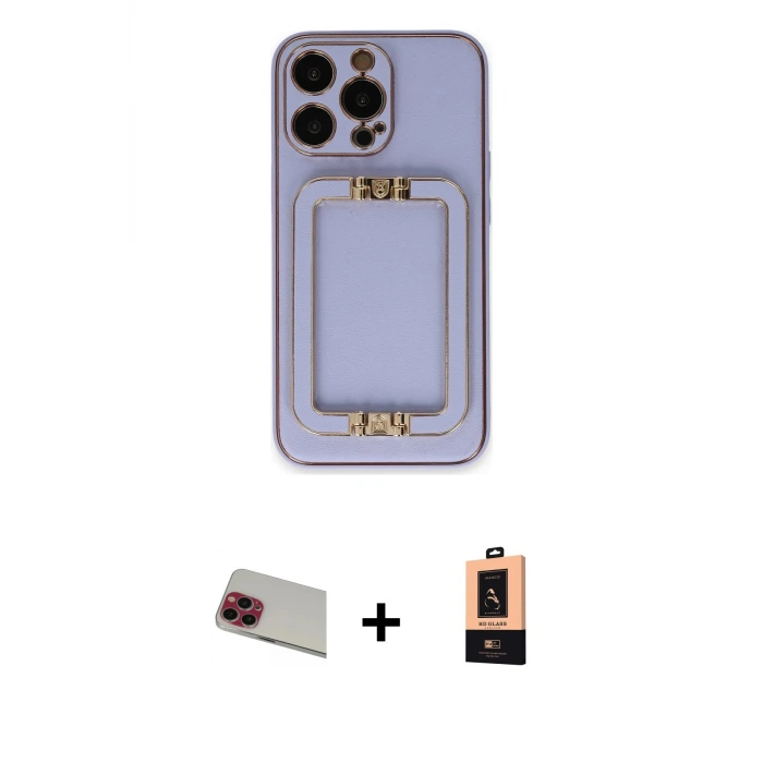 ieg™ iPhone 13 Pro Max Kılıf Kozmos Minimal Prime - Şeffaf Maxco Cam Ekran Koruyucu + Rainbow Kamera Lens Koruma Cam - KI