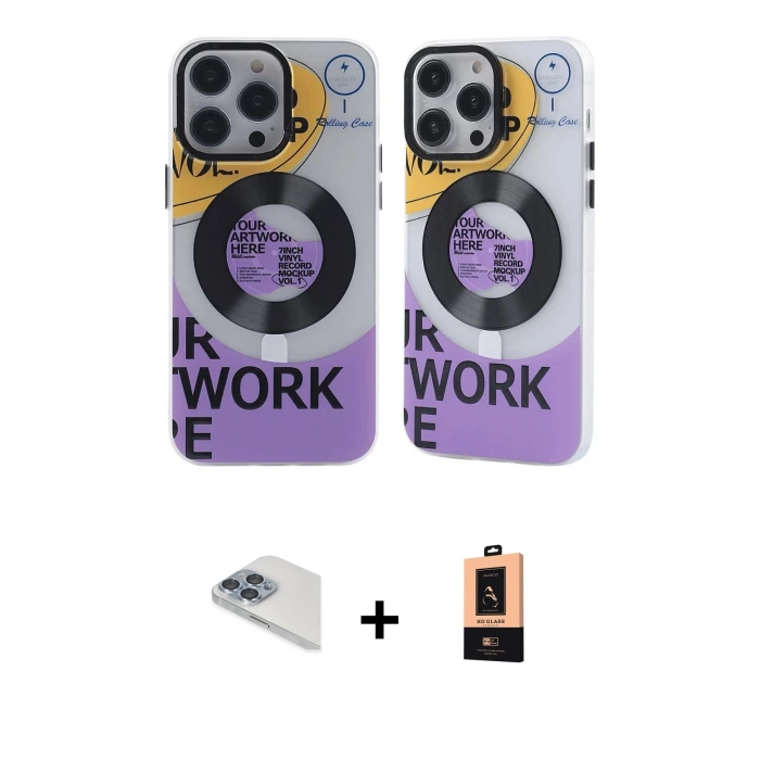 ieg™ iPhone 13 Pro Max Kılıf Nova Doku Koleksiyonu - Şeffaf Maxco Cam Ekran Koruyucu + Pers Alüminyum Kamera Lens - SABE