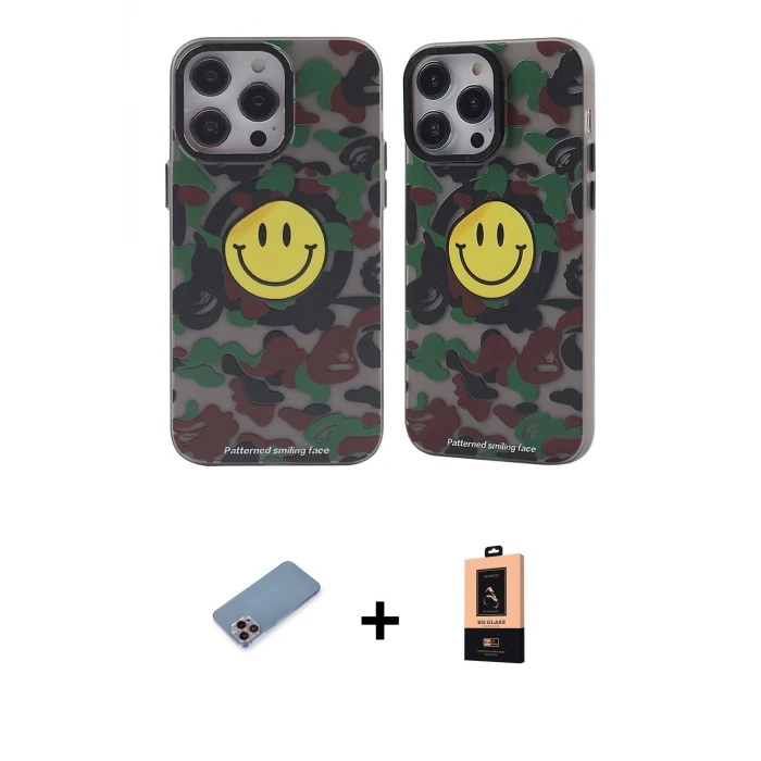 ieg™ iPhone 13 Pro Max Kılıf Nova Doku Koleksiyonu - Şeffaf Maxco Cam Ekran Koruyucu + Shine Kamera Lens Koruma Cam - PE