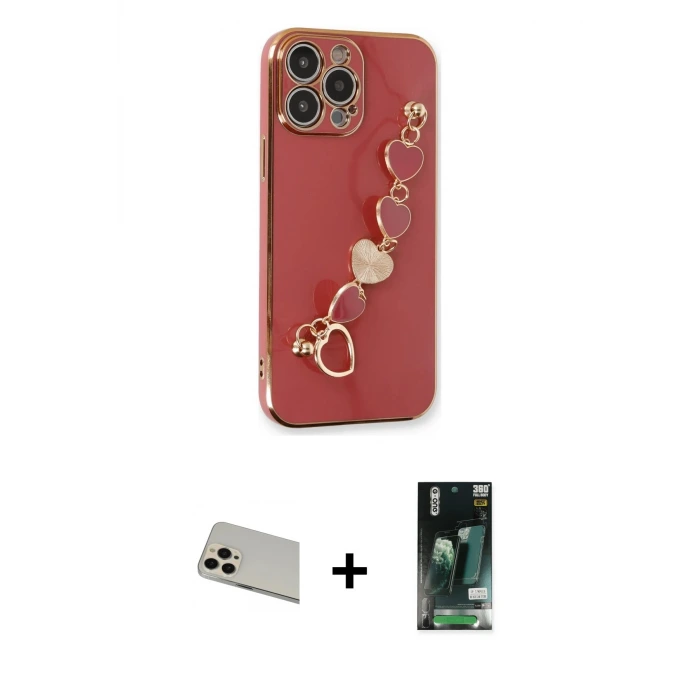 ieg™ iPhone 13 Pro Max Kılıf Nova Işık Prime - Şeffaf 360 Full Body Arka Koruyucu + Rainbow Kamera Lens Koruma Cam - REGD