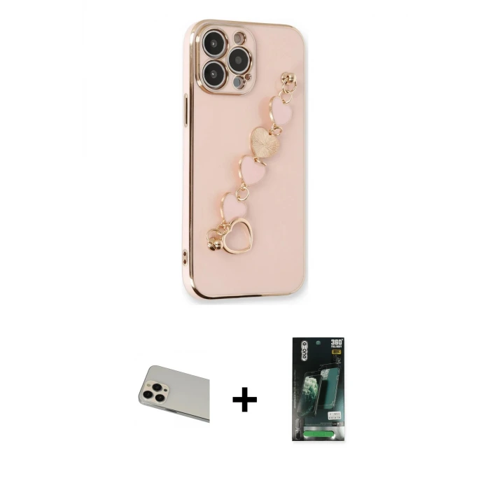 ieg™ iPhone 13 Pro Max Kılıf Nova Işık Prime - Şeffaf 360 Full Body Arka Koruyucu + Rainbow Kamera Lens Koruma Cam - REGD