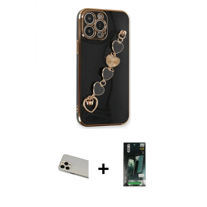 ieg™ iPhone 13 Pro Max Kılıf Nova Işık Prime - Şeffaf 360 Full Body Arka Koruyucu + Rainbow Kamera Lens Koruma Cam - REGD