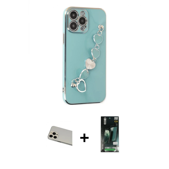 ieg™ iPhone 13 Pro Max Kılıf Nova Işık Prime - Şeffaf 360 Full Body Arka Koruyucu + Rainbow Kamera Lens Koruma Cam - REGD