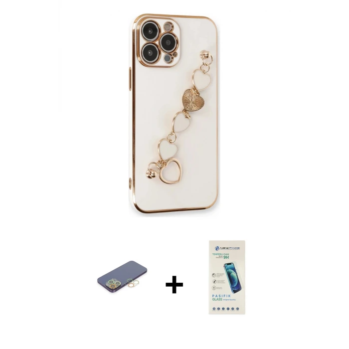 ieg™ iPhone 13 Pro Max Kılıf Nova Işık Prime - Şeffaf Pasifik Cam Ekran Koruyucu + Renkli Kamera Lens Koruma Cam - SI