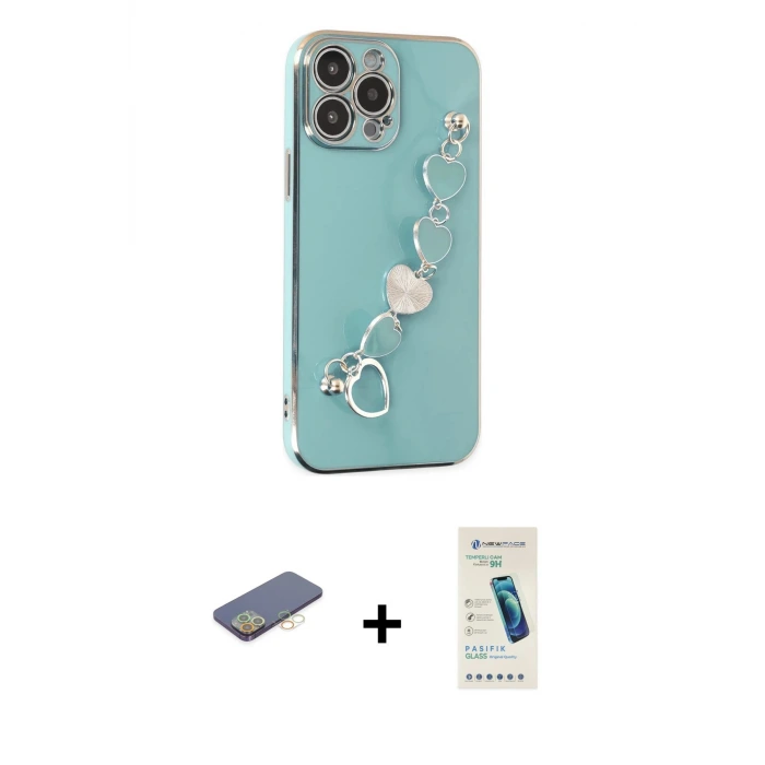 ieg™ iPhone 13 Pro Max Kılıf Nova Işık Prime - Şeffaf Pasifik Cam Ekran Koruyucu + Renkli Kamera Lens Koruma Cam - SI