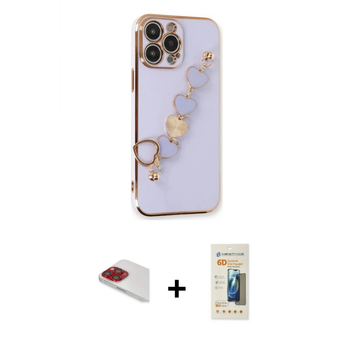 ieg™ iPhone 13 Pro Max Kılıf Nova Işık Prime - Siyah 6D Mat Seramik Hayalet Nano Ekran Koruyucu + Pers Alüminyum Kamera Lens - KI