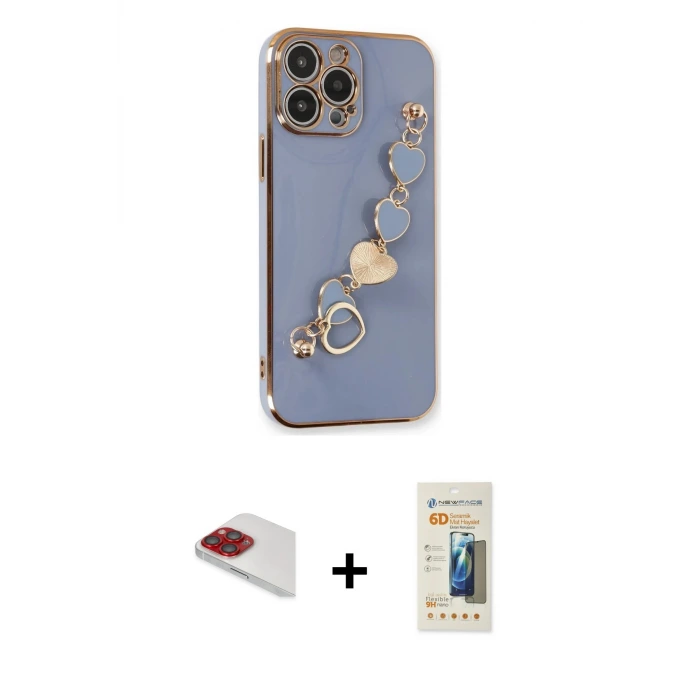 ieg™ iPhone 13 Pro Max Kılıf Nova Işık Prime - Siyah 6D Mat Seramik Hayalet Nano Ekran Koruyucu + Pers Alüminyum Kamera Lens - KI
