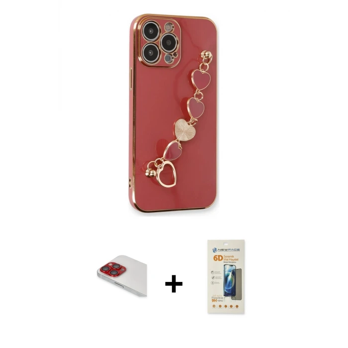 ieg™ iPhone 13 Pro Max Kılıf Nova Işık Prime - Siyah 6D Mat Seramik Hayalet Nano Ekran Koruyucu + Pers Alüminyum Kamera Lens - KI