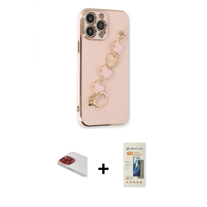 ieg™ iPhone 13 Pro Max Kılıf Nova Işık Prime - Siyah 6D Mat Seramik Hayalet Nano Ekran Koruyucu + Pers Alüminyum Kamera Lens - KI