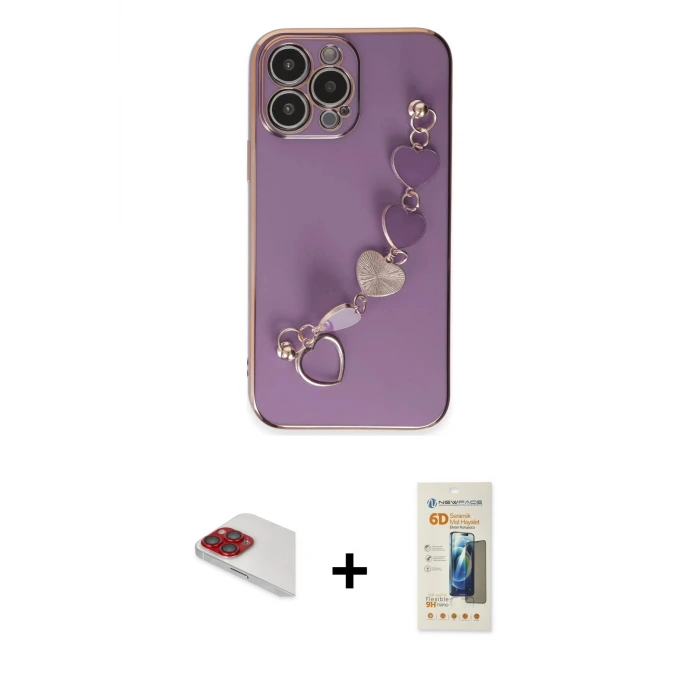 ieg™ iPhone 13 Pro Max Kılıf Nova Işık Prime - Siyah 6D Mat Seramik Hayalet Nano Ekran Koruyucu + Pers Alüminyum Kamera Lens - KI