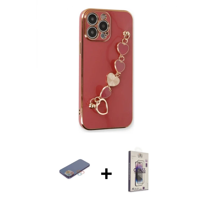 ieg™ iPhone 13 Pro Max Kılıf Nova Işık Prime - Siyah Bilvis 3D Cam Ekran Koruyucu + Renkli Kamera Lens Koruma Cam - PE