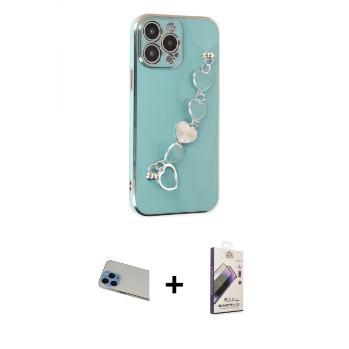 ieg™ iPhone 13 Pro Max Kılıf Nova Işık Prime - Siyah Bilvis 3D Mat Cam Ekran Koruyucu + Rainbow Kamera Lens Koruma Cam - MI