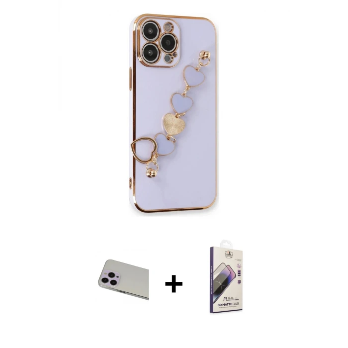 ieg™ iPhone 13 Pro Max Kılıf Nova Işık Prime - Siyah Bilvis 3D Mat Cam Ekran Koruyucu + Rainbow Kamera Lens Koruma Cam - MR