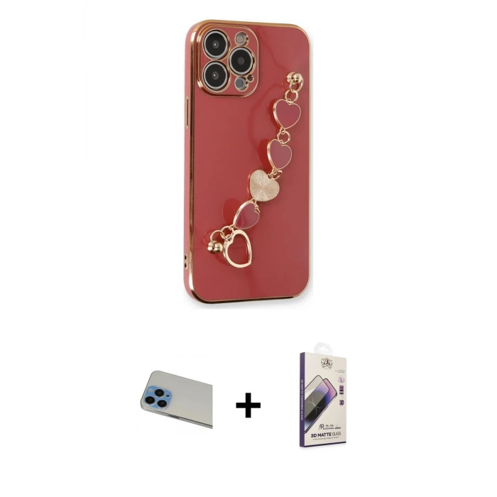 ieg™ iPhone 13 Pro Max Kılıf Nova Işık Prime - Siyah Bilvis 3D Mat Cam Ekran Koruyucu + Rainbow Kamera Lens Koruma Cam - MI