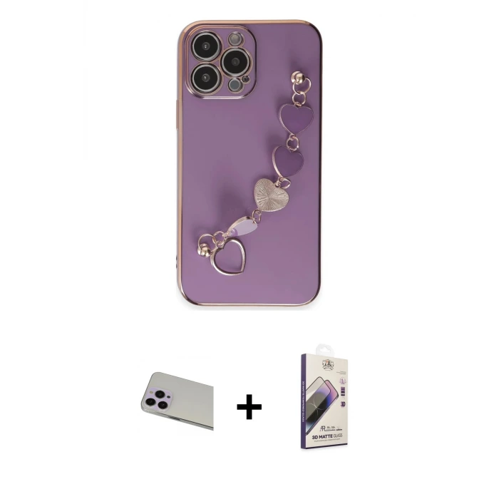 ieg™ iPhone 13 Pro Max Kılıf Nova Işık Prime - Siyah Bilvis 3D Mat Cam Ekran Koruyucu + Rainbow Kamera Lens Koruma Cam - MR