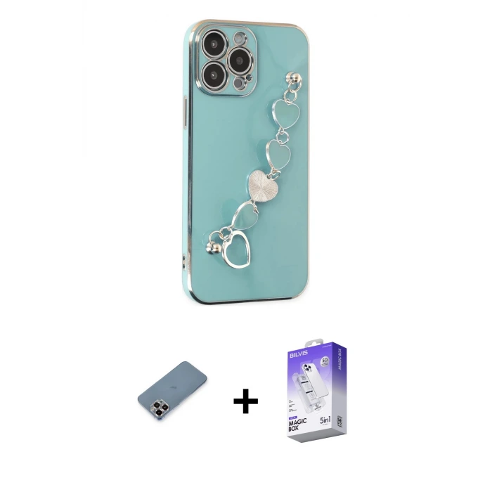 ieg™ iPhone 13 Pro Max Kılıf Nova Işık Prime - Siyah Bilvis 5in1 3D Magic Cam Ekran Koruyucu + Metal Kamera Lens Koruma Cam - MR