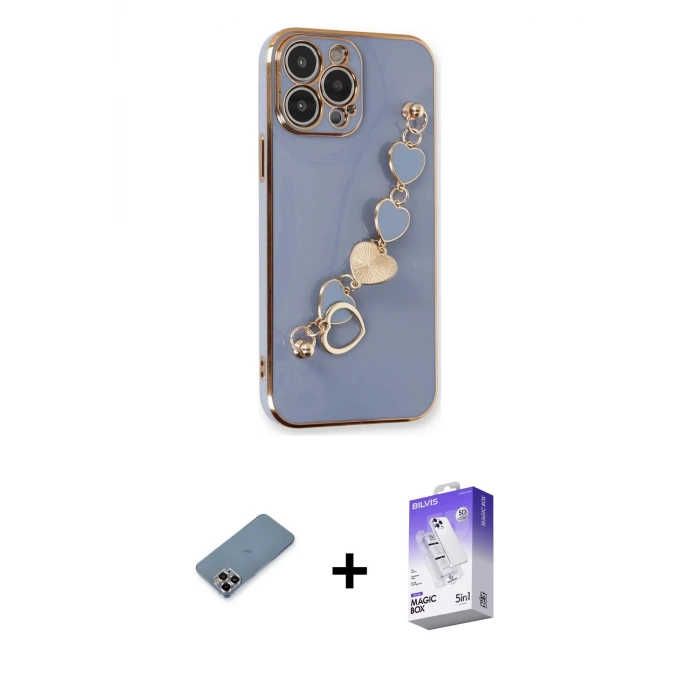 ieg™ iPhone 13 Pro Max Kılıf Nova Işık Prime - Siyah Bilvis 5in1 3D Magic Cam Ekran Koruyucu + Metal Kamera Lens Koruma Cam - MR