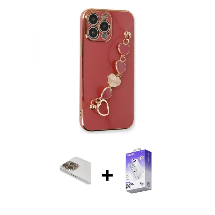 ieg™ iPhone 13 Pro Max Kılıf Nova Işık Prime - Siyah Bilvis 5in1 3D Magic Cam Ekran Koruyucu + Pers Alüminyum Kamera Lens - GD