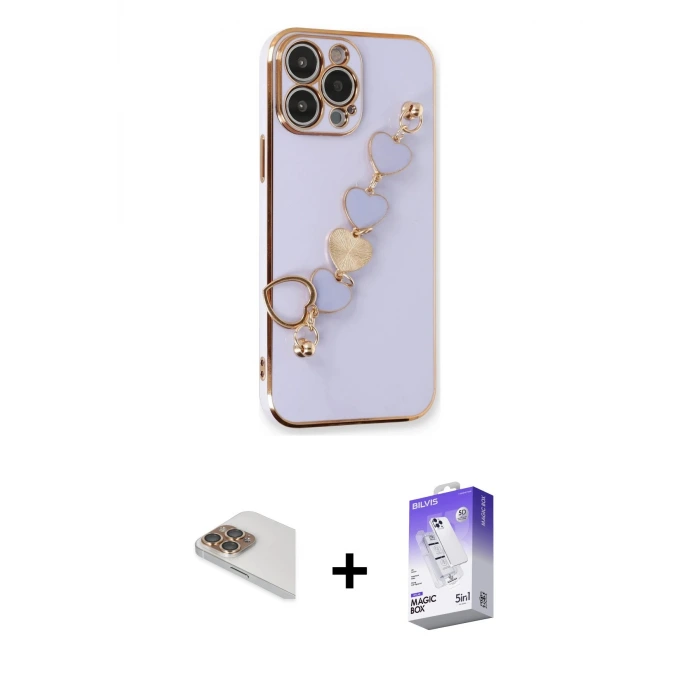 ieg™ iPhone 13 Pro Max Kılıf Nova Işık Prime - Siyah Bilvis 5in1 3D Magic Cam Ekran Koruyucu + Pers Alüminyum Kamera Lens - GD
