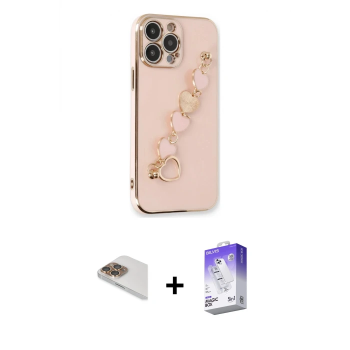 ieg™ iPhone 13 Pro Max Kılıf Nova Işık Prime - Siyah Bilvis 5in1 3D Magic Cam Ekran Koruyucu + Pers Alüminyum Kamera Lens - GD