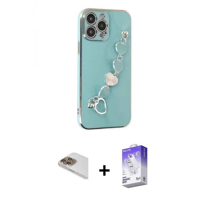 ieg™ iPhone 13 Pro Max Kılıf Nova Işık Prime - Siyah Bilvis 5in1 3D Magic Cam Ekran Koruyucu + Pers Alüminyum Kamera Lens - GD
