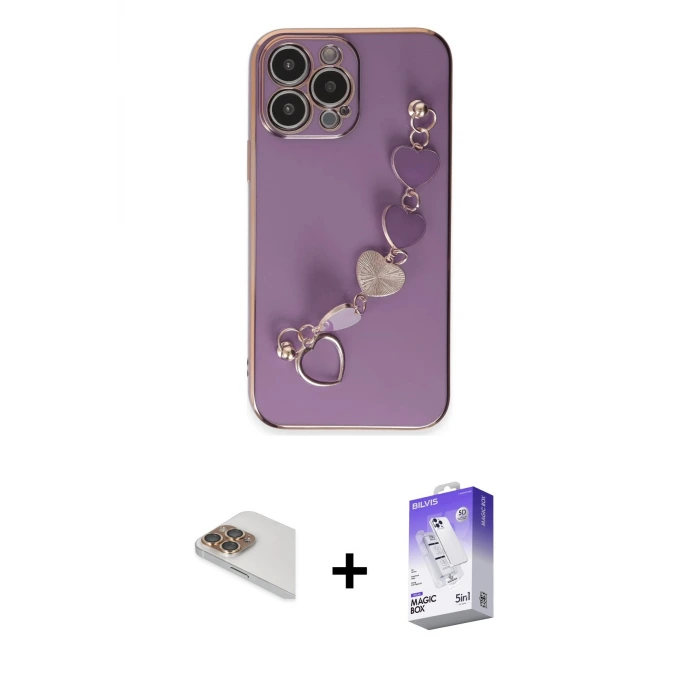 ieg™ iPhone 13 Pro Max Kılıf Nova Işık Prime - Siyah Bilvis 5in1 3D Magic Cam Ekran Koruyucu + Pers Alüminyum Kamera Lens - GD