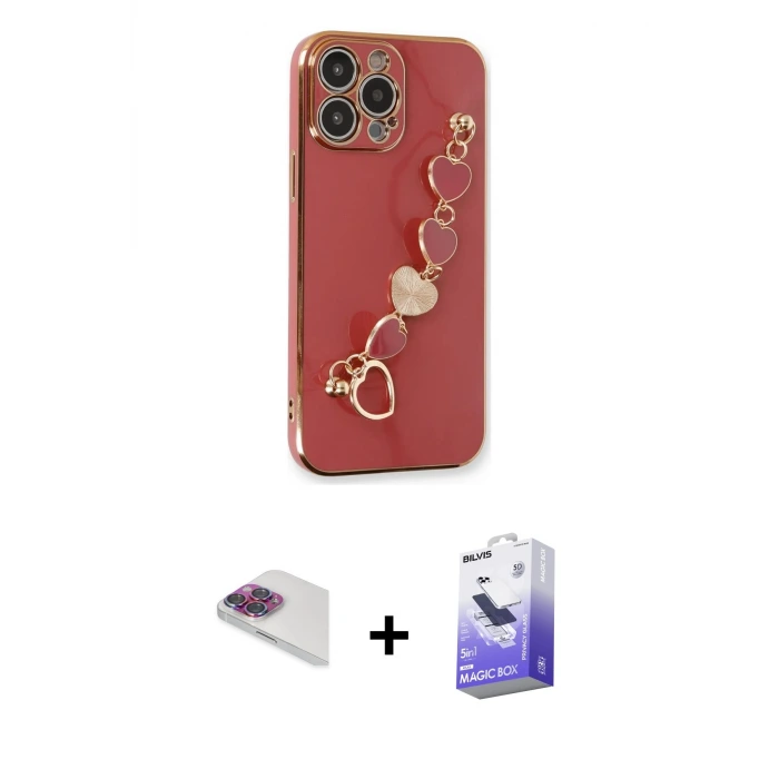 ieg™ iPhone 13 Pro Max Kılıf Nova Işık Prime - Siyah Bilvis 5in1 5D Magic Hayalet Cam Ekran Koruyucu + Pers Alüminyum Kamera Lens - GI