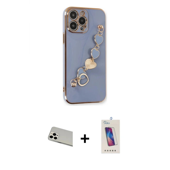 ieg™ iPhone 13 Pro Max Kılıf Nova Işık Prime - Siyah Joko 5D Cam + Rainbow Kamera Lens Koruma Cam - BZ