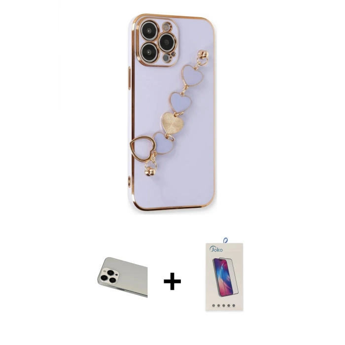 ieg™ iPhone 13 Pro Max Kılıf Nova Işık Prime - Siyah Joko 5D Cam + Rainbow Kamera Lens Koruma Cam - BZ