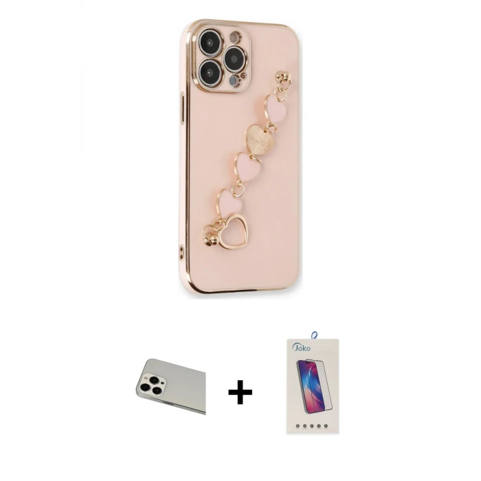 ieg™ iPhone 13 Pro Max Kılıf Nova Işık Prime - Siyah Joko 5D Cam + Rainbow Kamera Lens Koruma Cam - BZ