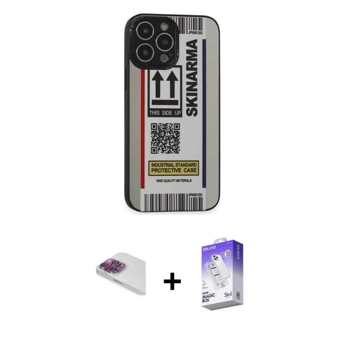 ieg™ iPhone 13 Pro Max Kılıf Odak Klasik Serisi - Siyah Bilvis 5in1 3D Magic Cam Ekran Koruyucu + Pers Alüminyum Kamera Lens - GI