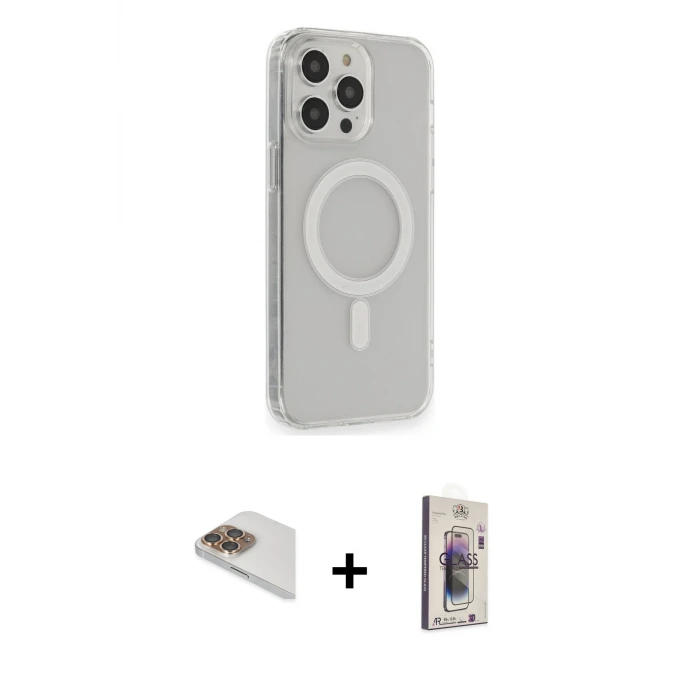 ieg™ iPhone 13 Pro Max Kılıf Pusula Çizgi Koleksiyonu - Siyah Bilvis 3D Cam Ekran Koruyucu + Pers Alüminyum Kamera Lens - GD