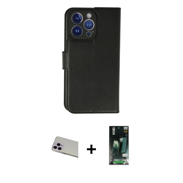 ieg™ iPhone 13 Pro Max Kılıf Siluet Işık Serisi - Şeffaf 360 Full Body Arka Koruyucu + Rainbow Kamera Lens Koruma Cam - MR