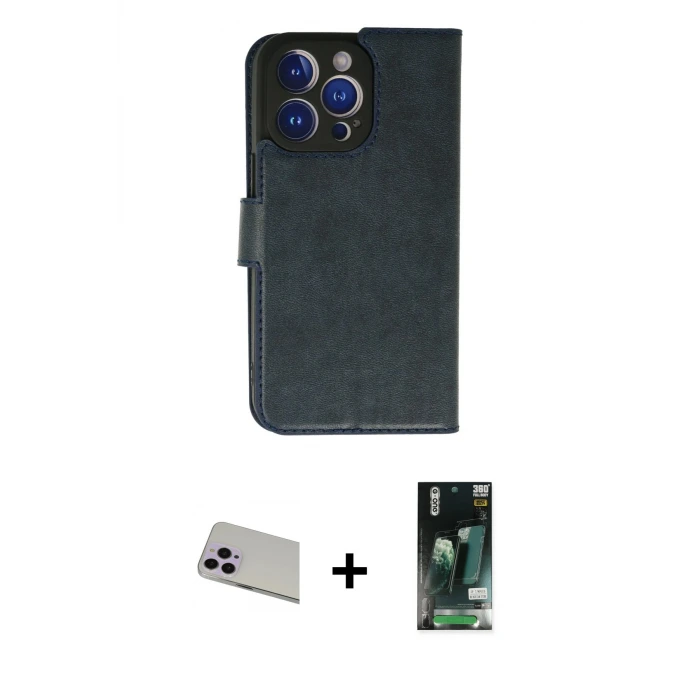 ieg™ iPhone 13 Pro Max Kılıf Siluet Işık Serisi - Şeffaf 360 Full Body Arka Koruyucu + Rainbow Kamera Lens Koruma Cam - MR