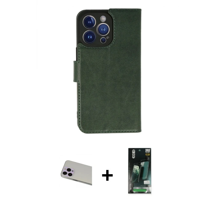 ieg™ iPhone 13 Pro Max Kılıf Siluet Işık Serisi - Şeffaf 360 Full Body Arka Koruyucu + Rainbow Kamera Lens Koruma Cam - MR