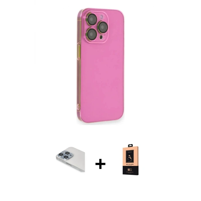 ieg™ iPhone 13 Pro Max Kılıf Siluet Minimal Özel Seri - Şeffaf Maxco Cam Ekran Koruyucu + Pers Alüminyum Kamera Lens - SABE