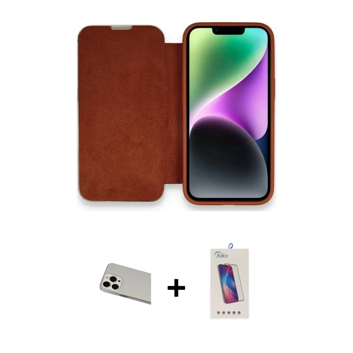 ieg™ iPhone 13 Pro Max Kılıf Siluet Minimal Serisi - Siyah Joko 5D Cam + Rainbow Kamera Lens Koruma Cam - BZ